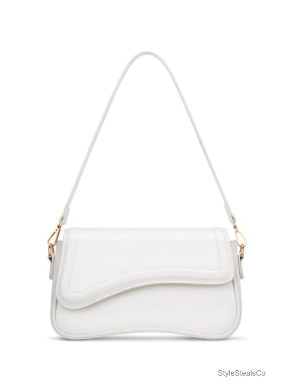 Small Hobo Shoulder Bag PU Leather Clutch Purse Removable Strap